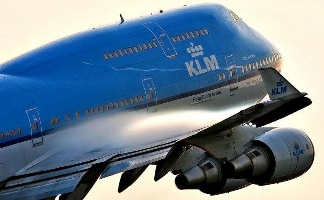 B747 de KLM con su famosa silueta de dos pisos. Foto KLM.