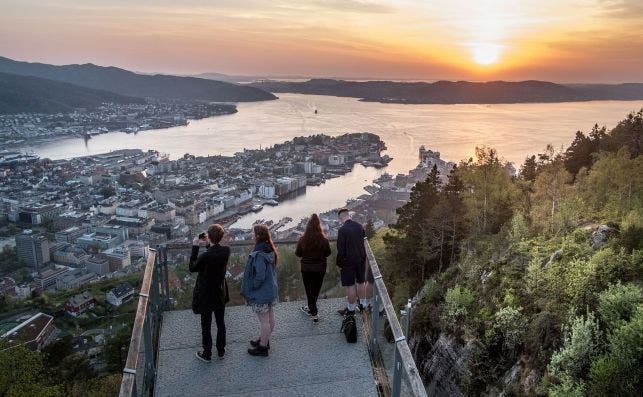 Bergen desde el mirador de FlÃ¸yen. Foto JosÃ© MarÃ­a de Pablo.