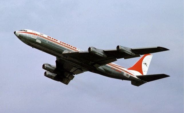 B707, el primer aviÃ³n comercial a reacciÃ³n de Boeing. Foto: Wikipedia
