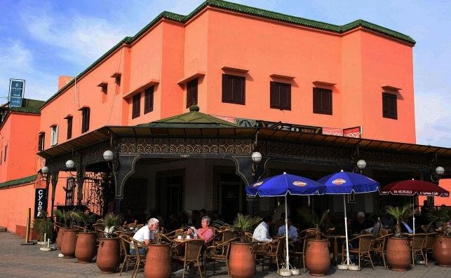 Cafe en la plaza de Jamaa El Fna. Foto Manena Munar.