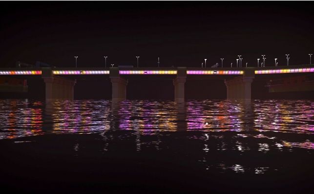 Cannon Street Bridge Â© Illuminated River, Leo Villareal Studio, 2018