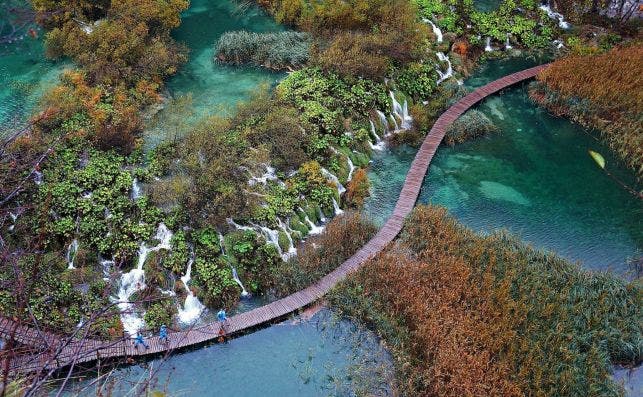 Colores de otonÌƒo en Plitvice. Foto: Woo Hyeon Kim | Unsplash.