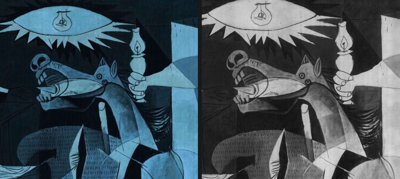 Comparativa de un fragmento de Guernica con Gigapixel.