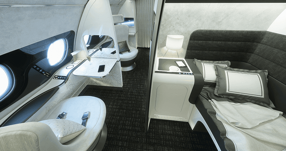 La suite de lujo 'Day & Night' de los nuevos aviones comerciales de Airbus.