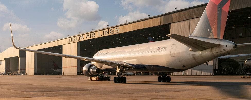 Imagen de un Boeing B767-300er de la aerolÃ­nea Delta 