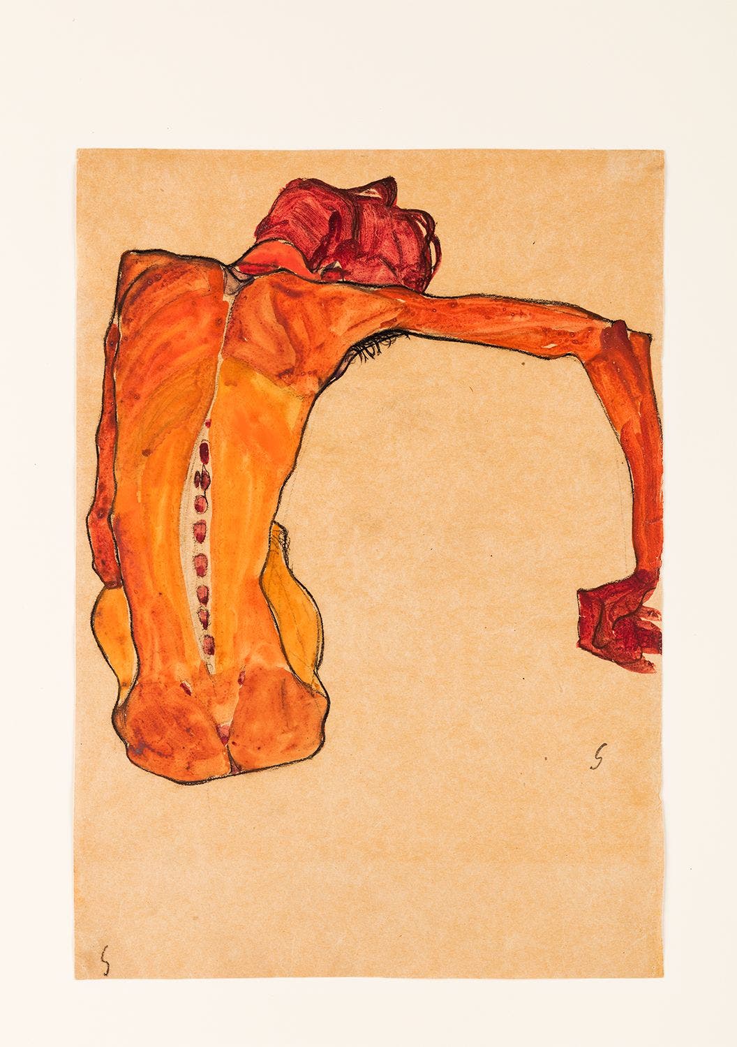 Egon Schiele. Hombre sentado. Foto FundaciÃ³n Louis Vuitton.