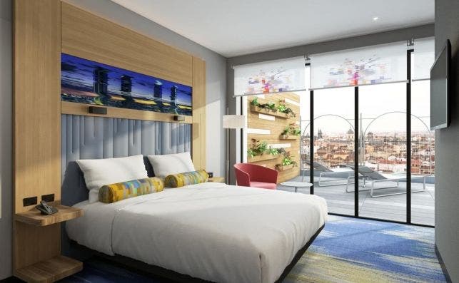 En la dÃ©cima planta se alzan las habitaciones con terraza. Foto Marriott.