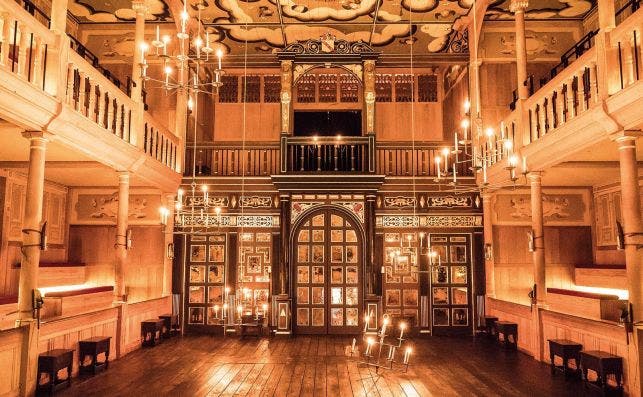 Escenario para Macbeth en el teatro Sam Wanamaker Playhouse. Foto: Johan Persson