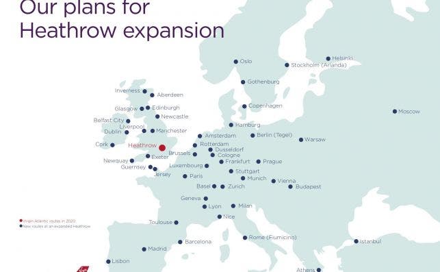 ExpansioÌn Europa. Fuente: Virgin Atlantic.