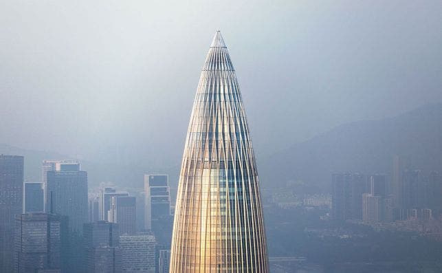 La figura puntiaguda de la sede de China Resources Headquarters, en Shenzhen