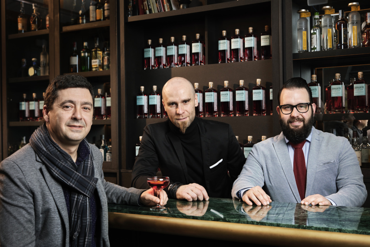 Sergi Figueras, Javier Caballero y Marc Ãlvarez, de Mediterranean Premium Drinks, creadores de Bonanto
