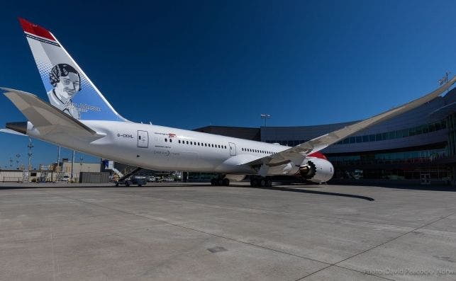 El Boeing 787-9 Dreamliner con que se batiÃ³ el rÃ©cord de velocidad subsÃ³nica.