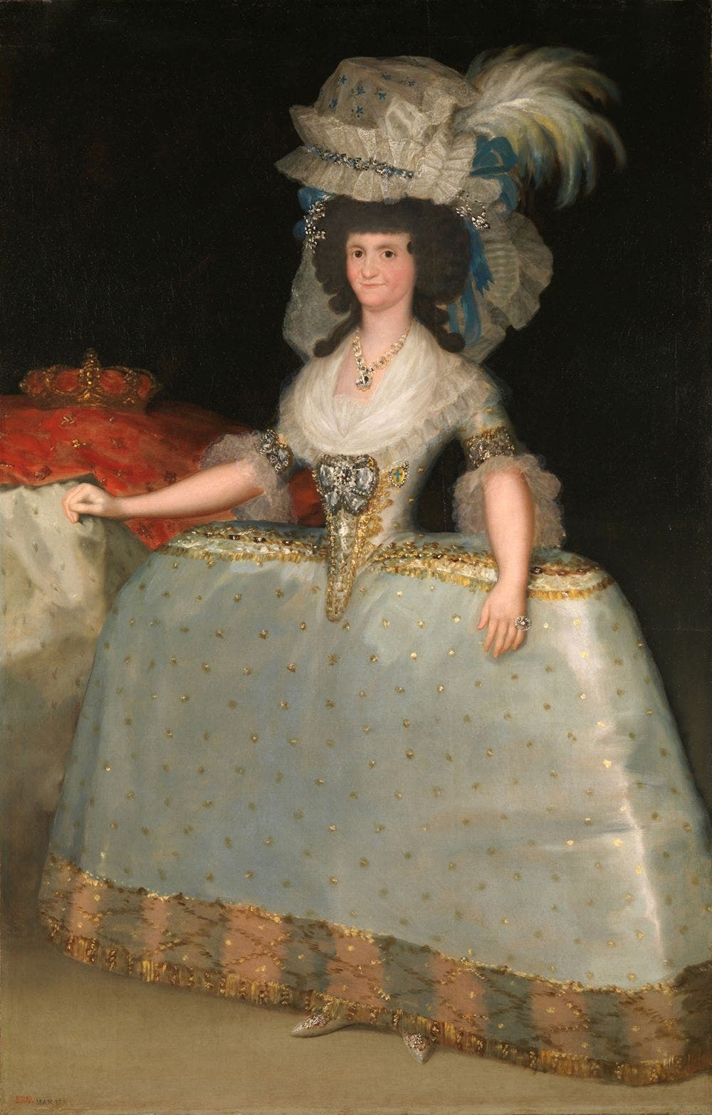 Goya. La reina MarÃ­a Luisa con tontillo. Foto Museo Nacional del Prado.