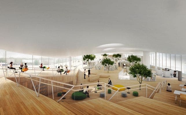 Helsinki Central Library quiere ser el salÃ³n de casa para los residentes. Foto ALA Architects.