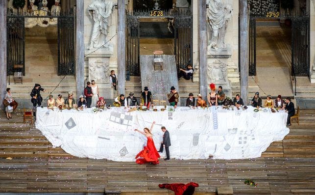 Jedermann, la obra de teatro que se representa en cada ediciÃ³n de los Festivales de Salzburgo. Foto: Turismo de Salzburgo.