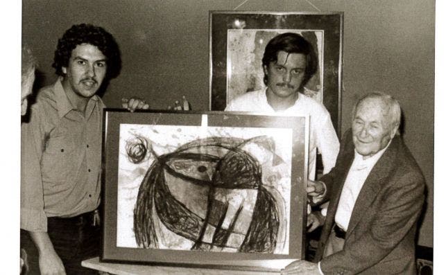 Joan MirÃ³ dona uno de sus cuadros para ayudar al regreso de Els 4 Gats. Foto: Cesc NotÃ³.