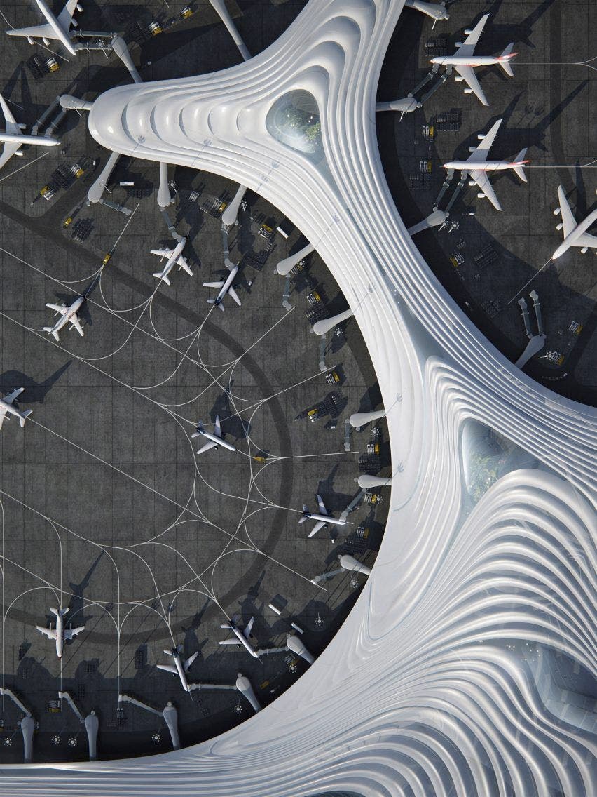 La terminal cuenta con formas delicadas y sinuosas. Foto MAD Architects