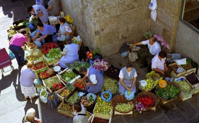 Las 'pimenteiras' del Mercado de Abastos muestran sus productos diariamente. Foto Turismo de Santiago