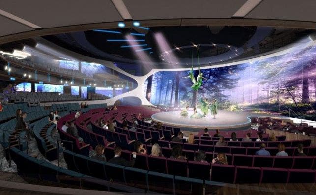 The Theatre presenta los espectÃ¡culos mÃ¡s sofisticados en el Celebrity Edge. Foto: Celebrity Cruises..