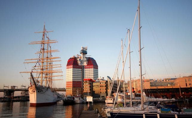 El rascacielos conocido como 'El pintalabios'. Foto Malin Skoog Turismo de Suecia.