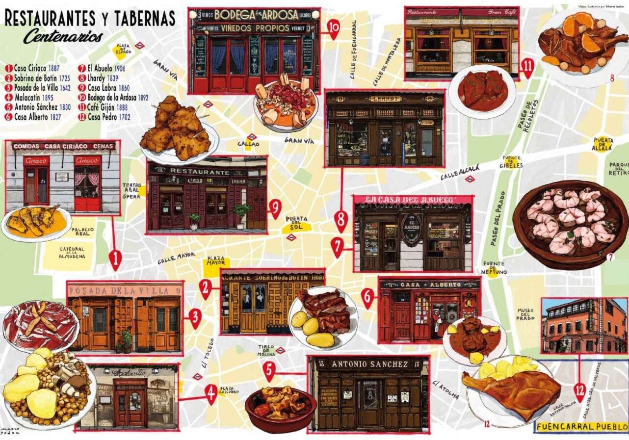 Mapa de tabernas centenarias. Imagen esMadrid