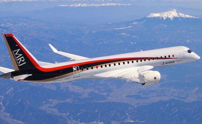 El Mitsubishi MRJ 90 puede transportar hasta 88 pasajeros. Foto: Mitsubishi.