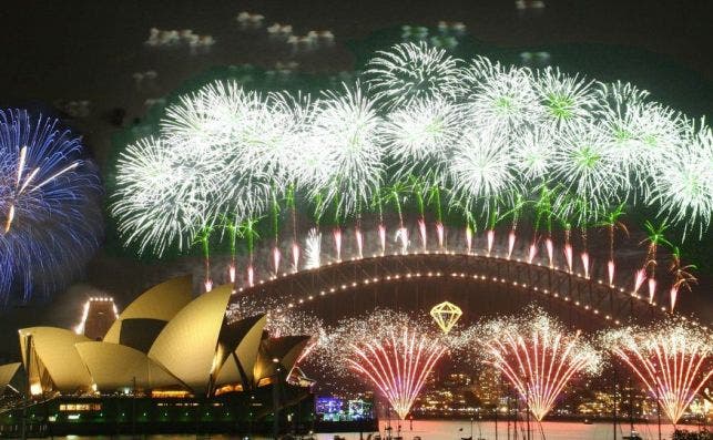 Fuegos artificiales en SÃ­dney. Foto: Wikipedia.