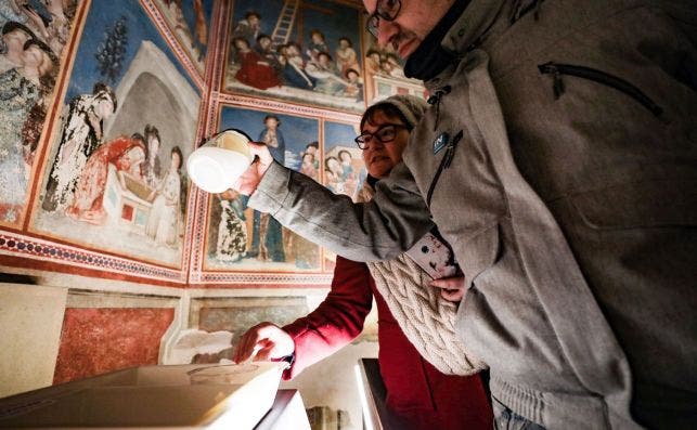 AsÃ­ se conservan los frescos del Monasterio de Pedrables. Foto Robert Ramos