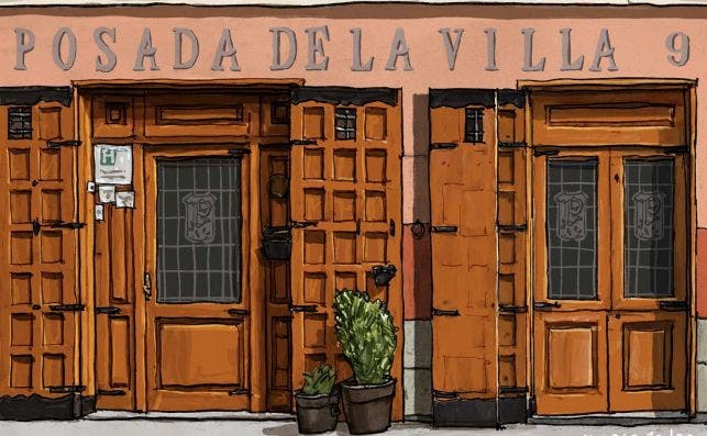 Posada de la Villa. IlustracioÌn Mario JodraÌ