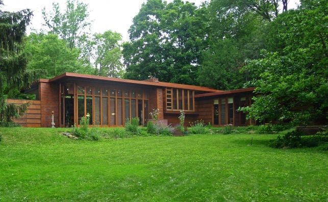 Primera casa de casa de Herbert y Katherine Jacobs diseÃ±ada por F. Lloyd Wright. Foto Wikipedia.