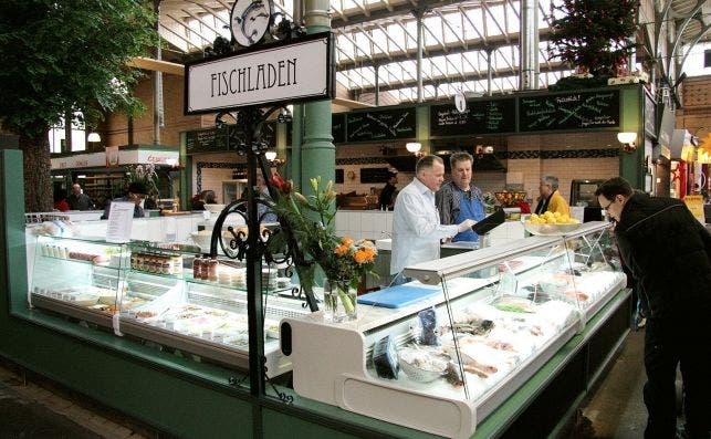 Puesto en Arminius Markthalle, BerlÃ­n.