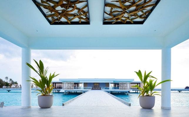 Recepcion Riu Maldivas. Foto Riu Hotels.