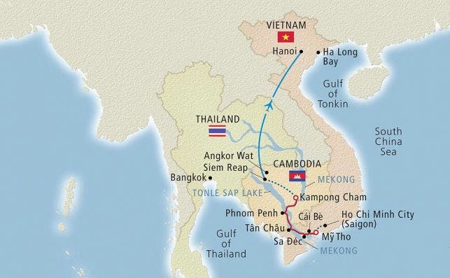 Recorrido Magnifico Mekong. Imagen Viking Cruises.