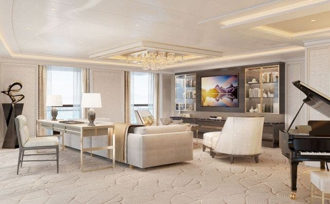 La suite Regent del Seven Seas Splendor aspira a ser la mÃ¡s grande y lujosa del mundo.