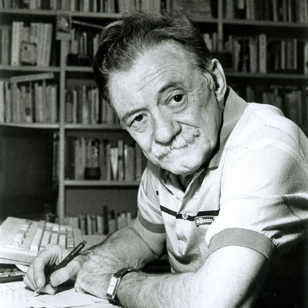 Retrato de Benedetti. Foto FundacioÌn Mario Benedetti.