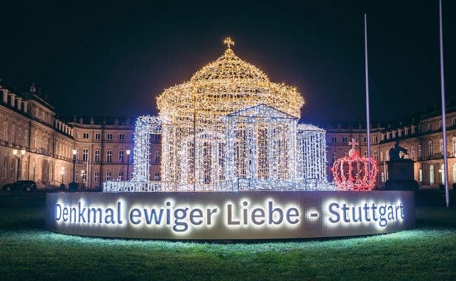 Durante diciembre las noches de Stuttgart se llena de color. Foto: Turismo de Stuttgart.