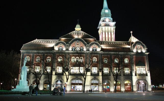 Subotica townhall at night