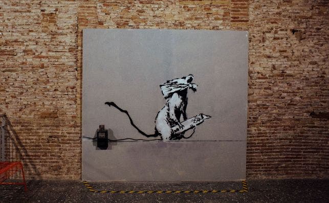 Las famosas ratas de Banksy estÃ¡n siempre presentes. Foto: Espacio Trafalgar