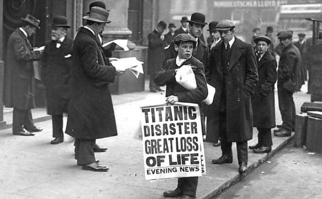 Titanic newspaper boy