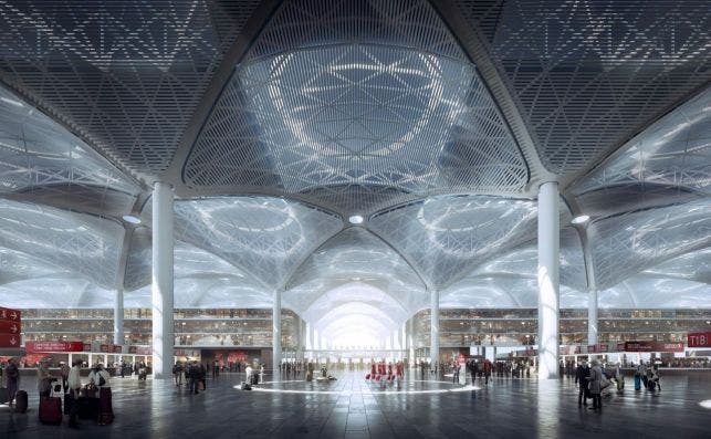 El futuro aeropuerto de Estambul proyecta gestionar hasta 200 millones de pasajeros.