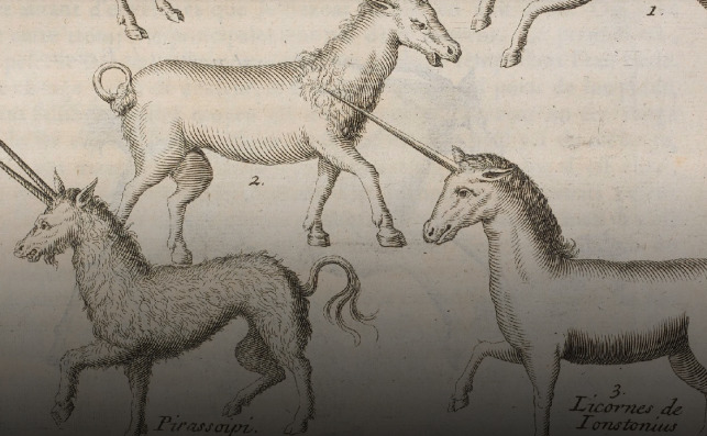 Dibujos de unicornios de 1694, realizados por el farmacÃ©utico Pierre Pomet. Foto: Biblioteca BritÃ¡nica