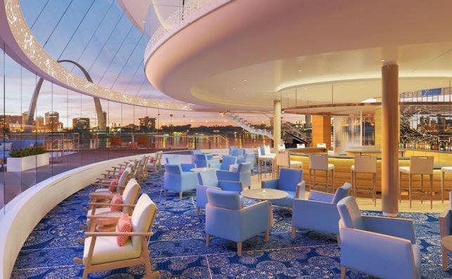 The Bow serÃ¡ una de las terrazas donde se podrÃ¡ tomar una copa entre vista panorÃ¡micas. Foto: Viking Ocean Cruises