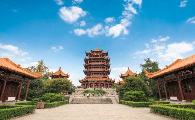 Wuhan Pagoda de la Grulla Amarilla Foto Cathay Pacific