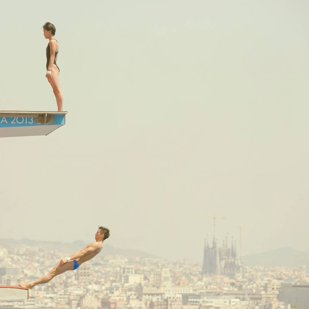 Los clavadistas en el Mundial de Natación en Barcelona. Foto: Ariadna Arlés.