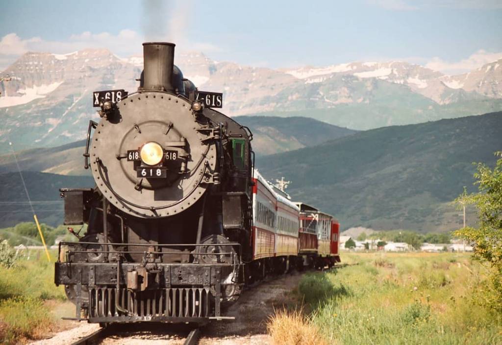 La locomotora UP 618 en su viaje por Utah. Foto: Heber Valley Railroad  