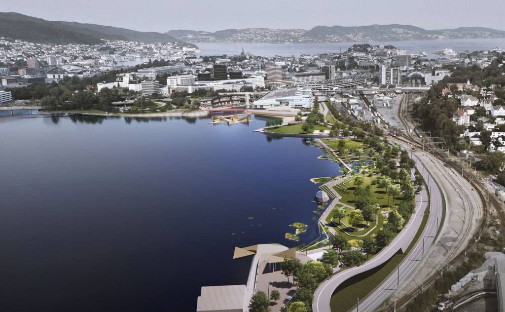 El proyecto aspira a que los residentes de Bergen se acerquen al litoral costero. Foto: White Arkitekter