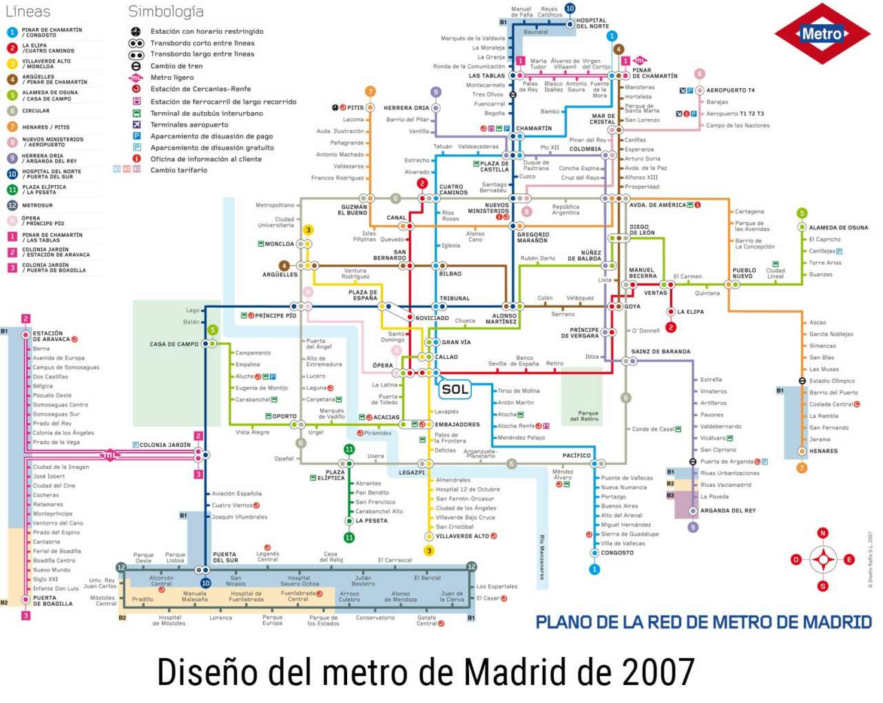 Madrid plano metro 2007