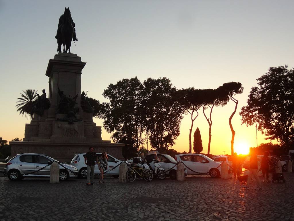 Atardecer desde el monte Gianicolo. Foto: Wikipedia