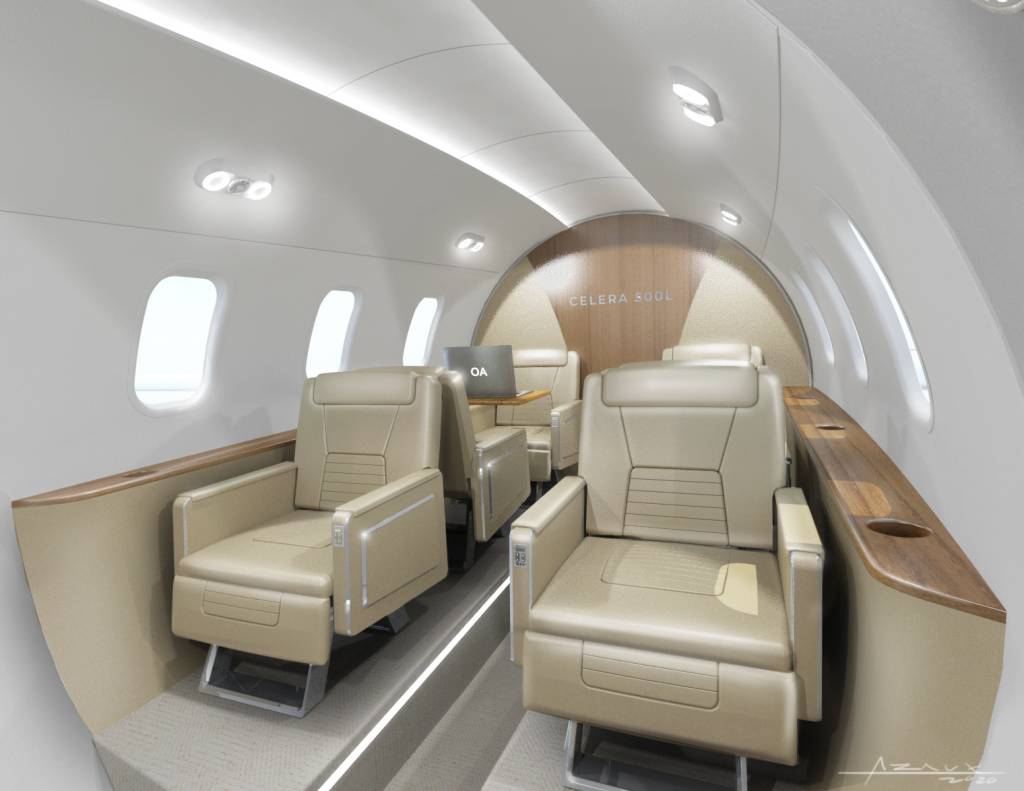 El interior contará con seis plazas con asientos de primera clase. Foto: Otto Aviation