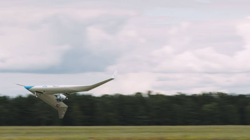 El Flying-V pudo despegar y girar sin problemas. Foto: TU Delft.